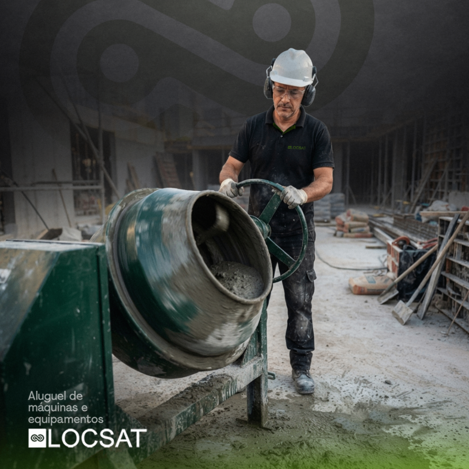Betoneira LOCSAT em concretagem